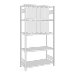 Regalwerk BERT-Regalmodul 4 Grundfeld HxBxT 2000x1005x500 mm Stecksystem Rahmen RAL 7035