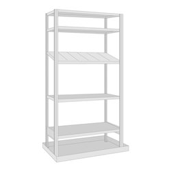 Regalwerk BERT-Regalmodul 1 Grundfeld HxBxT 2000x1005x500 mm Stecksystem Rahmen RAL 7035