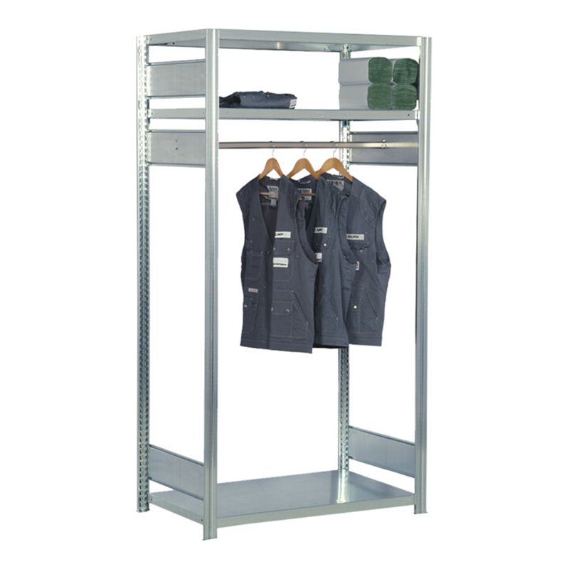 Regalwerk BERT-Garderobenregal Grundfeld erweiterbar HxBxT 2000x1005x600 mm verzinkt