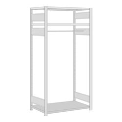 Regalwerk BERT-Garderobenregal Grundfeld erweiterbar HxBxT 2000x1005x600 mm verzinkt