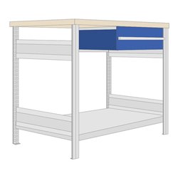 Regalwerk BERT-Werktisch Typ 1 HxBxT 880x1100x700 mm mit Hängeschublade