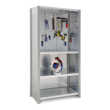 Regalwerk BERT-Werkstatt-Regal mit Vollblechseitenwand Grundfeld HxBxT 2000x1005x500 mm