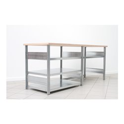 Regalwerk BERT-Werktisch Typ 3 HxBxT 880x2100x700 mm 1x1 Ebene, 1x3 Ebene Belastung 150 kg