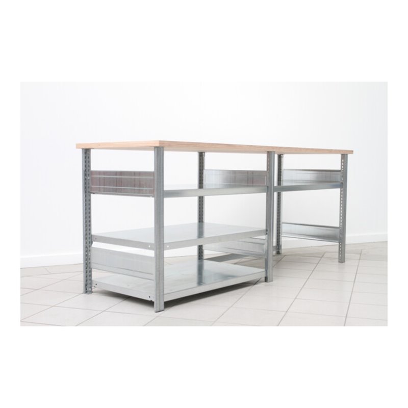 Regalwerk BERT-Werktisch Typ 3 HxBxT 880x2100x700 mm 1x1 Ebene, 1x3 Ebene Belastung 150 kg