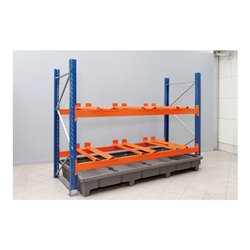 Regalwerk Fassauflage Horizontal mit Endanschlag für 200 Liter-Fass RAL 2004