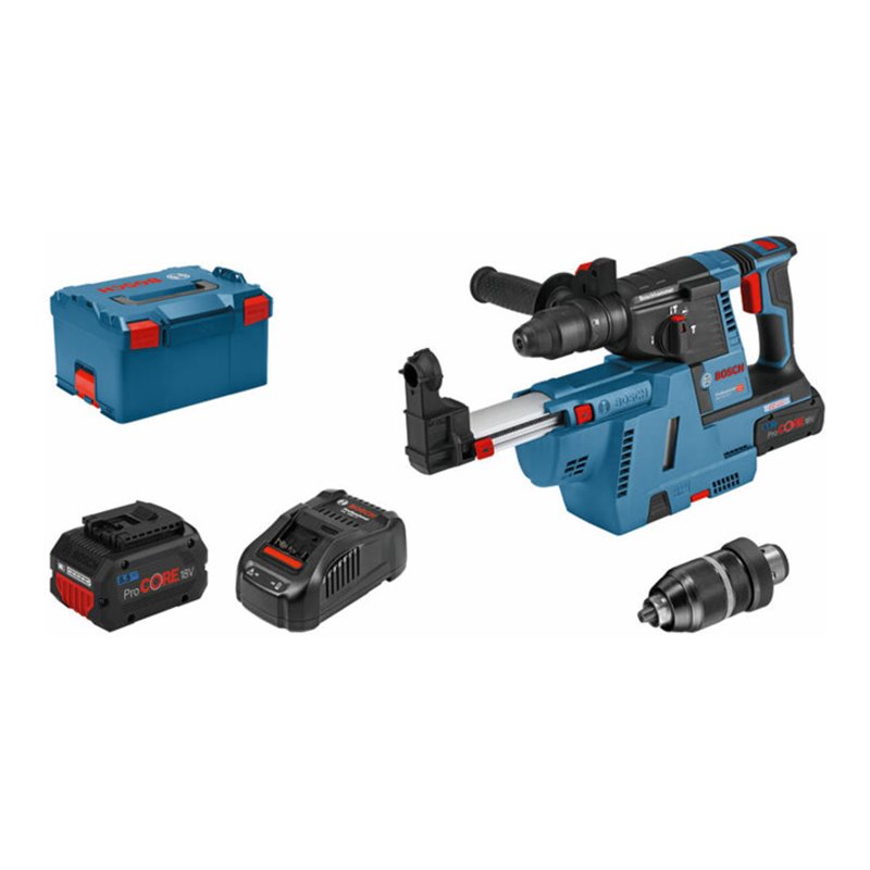 Bosch Akku-Bohrhammer mit SDS plus GBH 18V-26 F: 2x Akku GBA 5.5Ah, Staubabsaugsystem