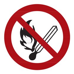 Verbotszeichen Feuer, offenes Licht und Rauchen verboten, Typ: 02600