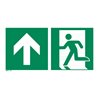 Rettungszeichen Notausgang geradeaus, durch die Tür oder aufwärts, Typ: 15300