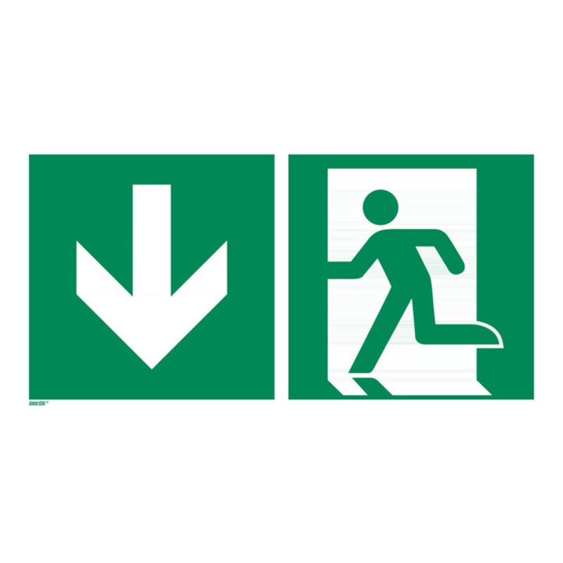 Rettungszeichen Notausgang abwärts, Typ: 15300