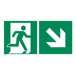 Rettungszeichen Rettungsweg rechts abwärts, Typ: 15300