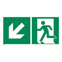 Rettungszeichen Rettungsweg links abwärts, Typ: 15300
