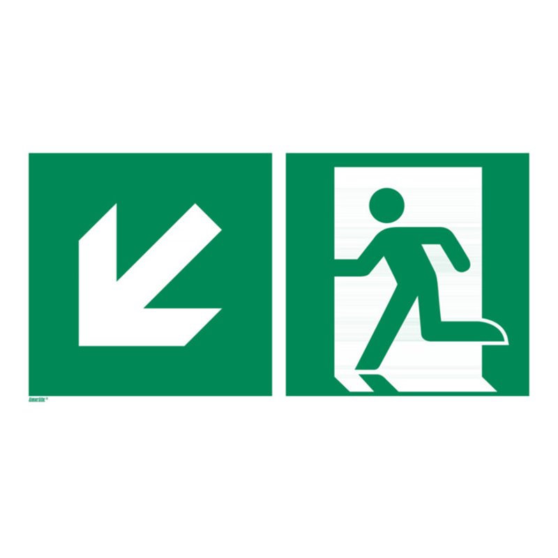 Rettungszeichen Rettungsweg links abwärts, Typ: 15300