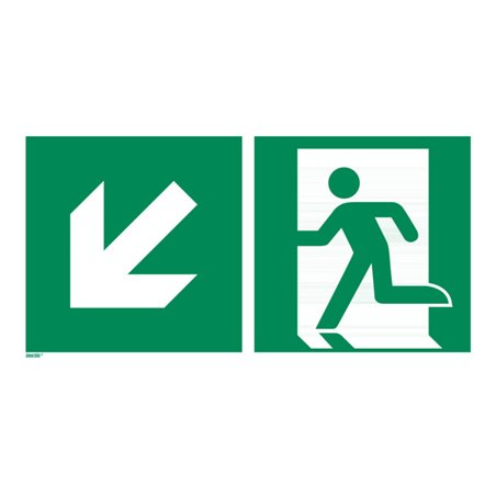 Rettungszeichen Rettungsweg links abwärts, Typ: 15300