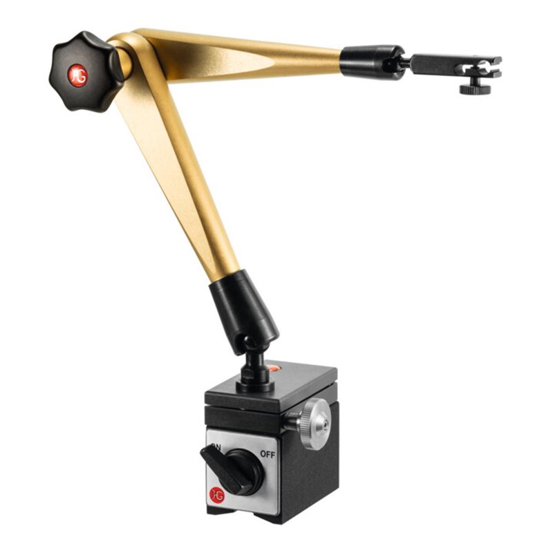 HG Hydraulisches Magnet-Messstativ (mit Fuß) mit hydraulischer Feineinstellung am Fuß, Ausladung: 400 mm