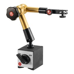 HG Hydraulisches Magnet-Messstativ (mit Fuß) mit mechanischer Feineinstellung am Uhrenhalter, Ausladung: 220 mm