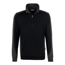 Hakro Zip-Sweatshirt Contrast Performance, schwarz, Unisex-Größe: XL