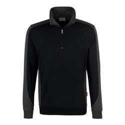 Hakro Zip-Sweatshirt Contrast Performance, schwarz, Unisex-Größe: L