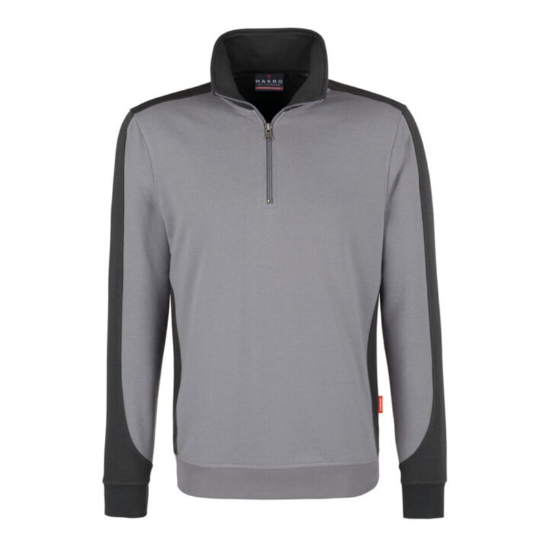 Hakro Zip-Sweatshirt Contrast Performance, titan, Unisex-Größe: XL