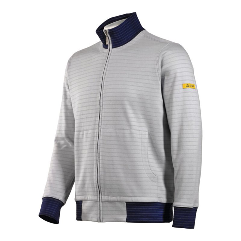 HB Tempex ESD Sweatjacke Conductex Cotton Knit, silbergrau, Größe: 2XL