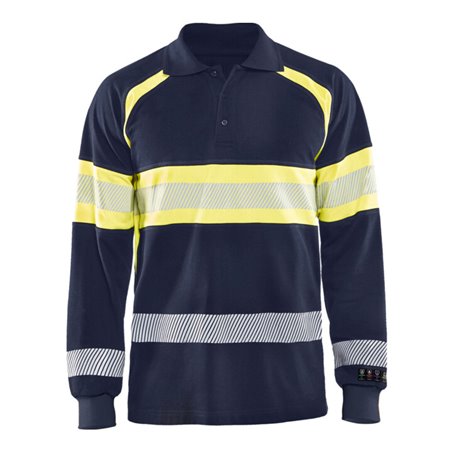 Blakläder Multinorm-Poloshirt, marineblau / gelb, Unisex-Größe: L