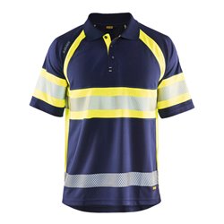 Blakläder Warnschutz Polo-Shirt, marineblau / gelb, Unisex-Größe: XL