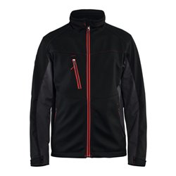 Blakläder Softshell Jacke Service Plus, schwarz / rot, Unisex-Größe: XL