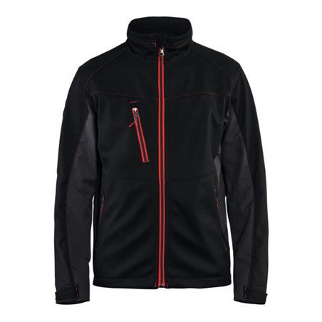 Blakläder Softshell Jacke Service Plus, schwarz / rot, Unisex-Größe: XL
