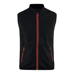 Blakläder Softshell Weste Service Plus, schwarz / rot, Unisex-Größe: L