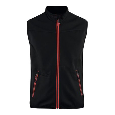 Blakläder Softshell Weste Service Plus, schwarz / rot, Unisex-Größe: XL