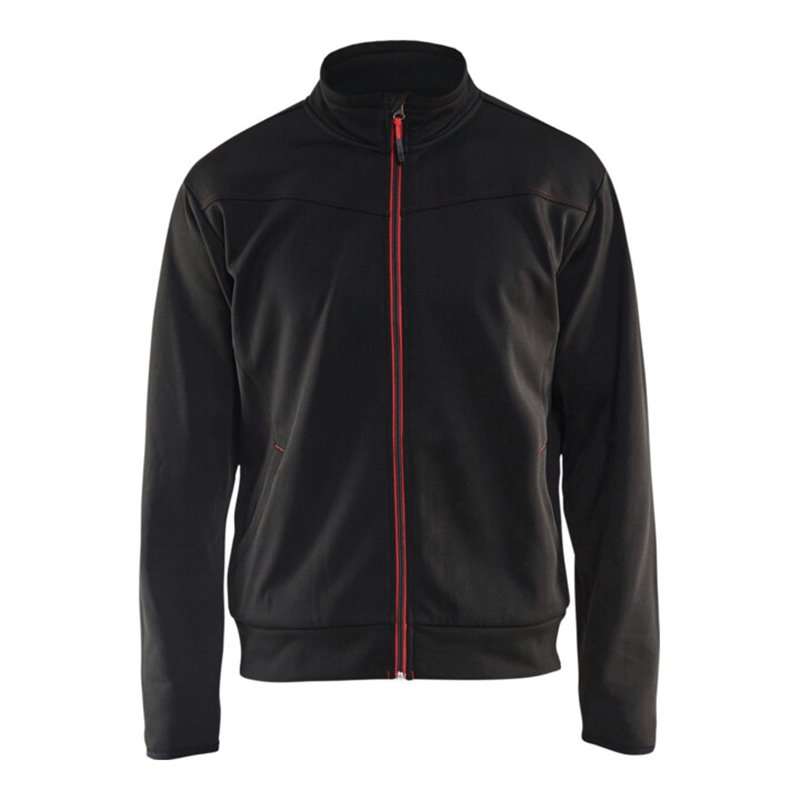 Blakläder Sweatjacke Service Plus, schwarz / rot, Unisex-Größe: 2XL