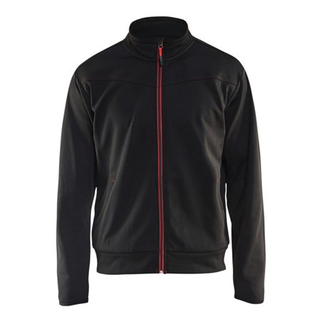 Blakläder Sweatjacke Service Plus, schwarz / rot, Unisex-Größe: 2XL