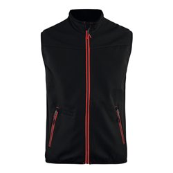 Blakläder Softshell Weste Service Plus, schwarz / rot, Unisex-Größe: M
