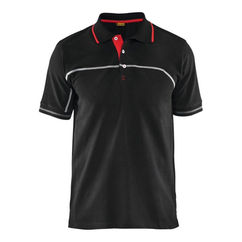 Blakläder Polo-Shirt Service Plus, schwarz / rot, Unisex-Größe: 2XL