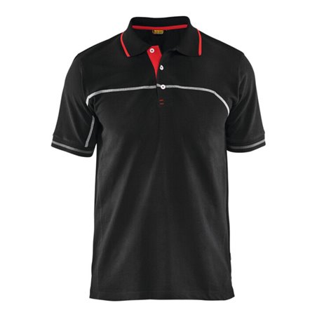 Blakläder Polo-Shirt Service Plus, schwarz / rot, Unisex-Größe: 2XL