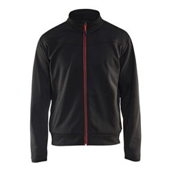 Blakläder Sweatjacke Service Plus, schwarz / rot, Unisex-Größe: XL