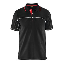Blakläder Polo-Shirt Service Plus, schwarz / rot, Unisex-Größe: L
