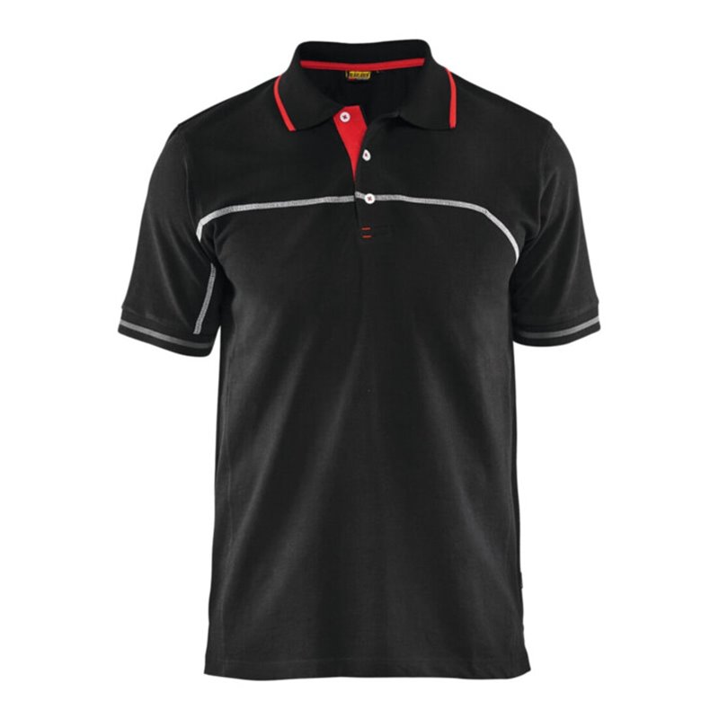 Blakläder Polo-Shirt Service Plus, schwarz / rot, Unisex-Größe: M