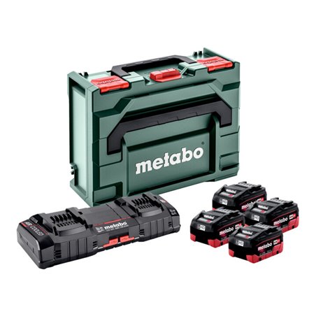 Metabo Basis-Set 4x LiHD 10Ah + ASC 145 DUO + metaBOX