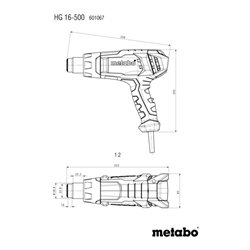Metabo Heißluftgebläse HG 16-500 metaBOX 145