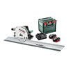 Metabo Akku-Tauchkreissäge KT 18 LTX 66 BL Set mit Führungsschiene FS 160 metaBOX 340 18V 2x8Ah LiHD + ASC 145