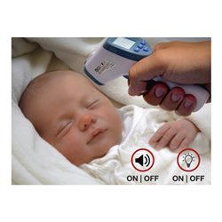 BGS Stirn-Fieber-Thermometer kontaktlos, Infrarot für Personen + Objekt-Messung 0 - 100°