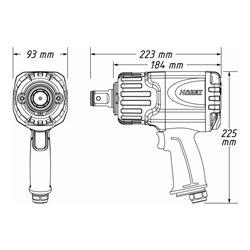 HAZET Twin Turbo Schlagschrauber, Hochleistungs-Doppelhammer-Schlagwerk, 9014TT