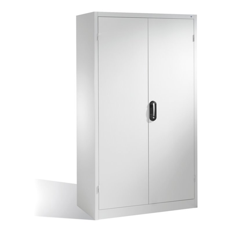 C+P Magazinschrank mit 97 Sichtlagerkästen und 3 Schubladen, H1950xB1100xT535mm Front Lichtgrau Korpus Lichtgrau