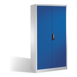 C+P Magazinschrank mit 4 Böden zur Aufnahme von Sichtlagerkästen, H1980xB1000xT420mm Front Enzianblau Korpus Lichtgrau