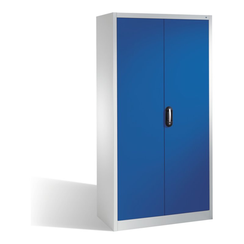 C+P Magazinschrank mit 4 Böden zur Aufnahme von Sichtlagerkästen, H1980xB1000xT420mm Front Enzianblau Korpus Lichtgrau