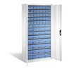 C+P Magazinschrank mit 72 Regalkästen, H1980xB1000xT420mm Front Lichtgrau Korpus Lichtgrau