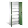 C+P Magazinschrank mit 6 Böden zur Aufnahme von Sichtlagerkästen, H1690xB700xT300mm Front Resedagrün Korpus Lichtgrau