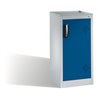 C+P Umwelt-Beistellschrank mit Drehtür, 2 Wannenböden, H1020xB500xT500mm Front Enzianblau Korpus Lichtgrau