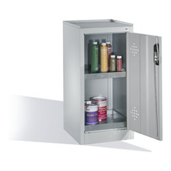 C+P Umwelt-Beistellschrank mit Drehtür, 2 Wannenböden, H1020xB500xT500mm Front Lichtgrau Korpus Lichtgrau