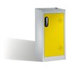 C+P Umwelt-Beistellschrank mit Drehtür, 2 Polyethylen-Wannen, H1020xB500xT500mm Front Verkehrsgelb Korpus Lichtgrau